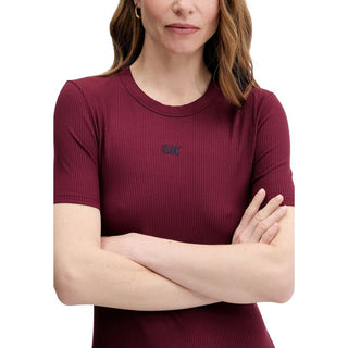 Bordeauxfarbenes langes Modal-Kleid