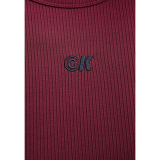 Bordeauxfarbenes langes Modal-Kleid