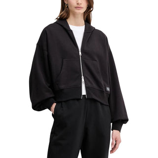 Sudadera con capucha de algodón negro