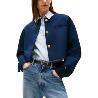 Blauer Viskose-Blazer