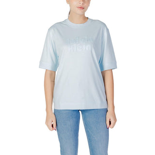 Camiseta de algodón azul