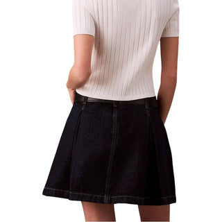 Blue Cotton Mini Skirt