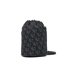 Handtasche aus recyceltem schwarzem Polyester