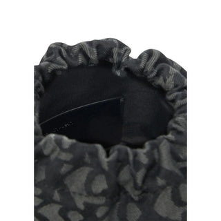 Handtasche aus recyceltem schwarzem Polyester
