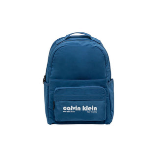 Mochila azul de poliéster reciclado