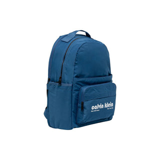 Mochila azul de poliéster reciclado