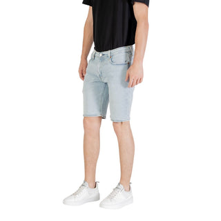 Light Blue Cotton Bermuda Shorts