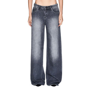 Gray Cotton Relaxed Fit Jeans