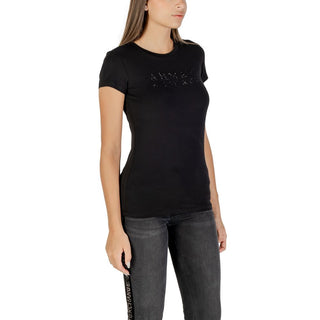 Schwarzes Baumwoll-T-Shirt