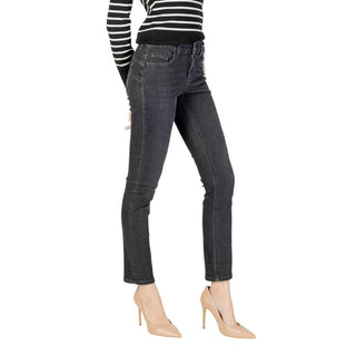Schwarze Röhrenjeans aus Baumwolle