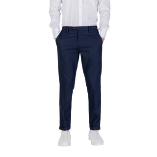 Blue Polyester Skinny Pants