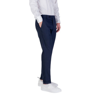Pantalones ajustados azules de poliéster