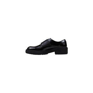Schwarze Plateaupumps aus Kunstleder
