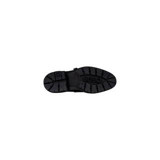 Schwarze Plateaupumps aus Kunstleder