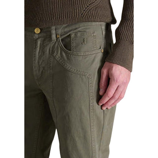 Grüne Skinny-Hose aus Baumwolle