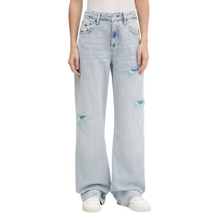 Jeans mom de algodón reciclado azul claro