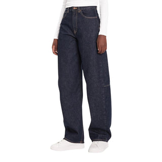 Jeans mom azules de algodón