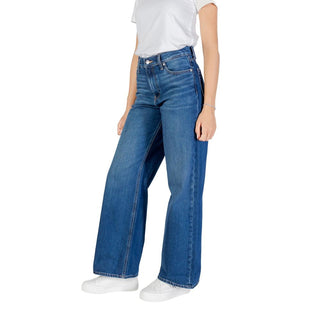 Blaue Boyfriend-Jeans aus Baumwolle