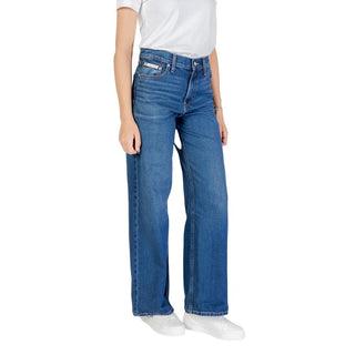 Blaue Boyfriend-Jeans aus Baumwolle