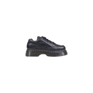 Schwarze Leder-Plateaupumps