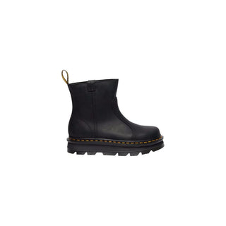 Schwarze Leder-Stiefeletten