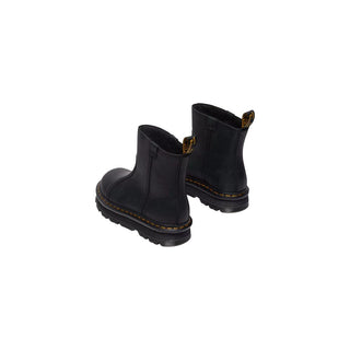 Schwarze Leder-Stiefeletten