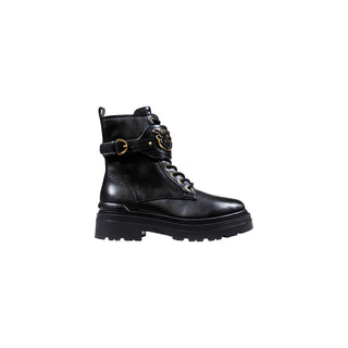 Schwarze Leder-Stiefeletten
