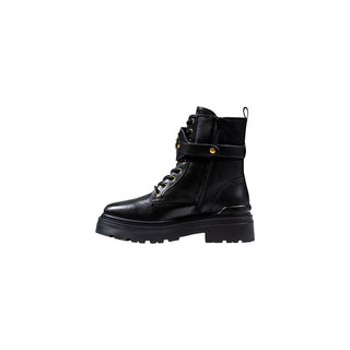 Schwarze Leder-Stiefeletten