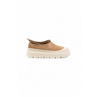 Beige Wildlederclogs