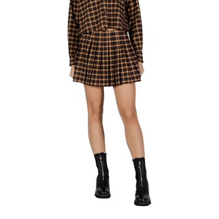 Brauner Minirock aus recyceltem Polyester