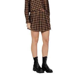 Brauner Minirock aus recyceltem Polyester