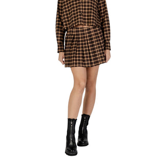 Brauner Minirock aus recyceltem Polyester