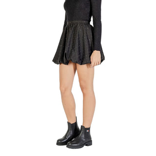 Minifalda negra de poliéster