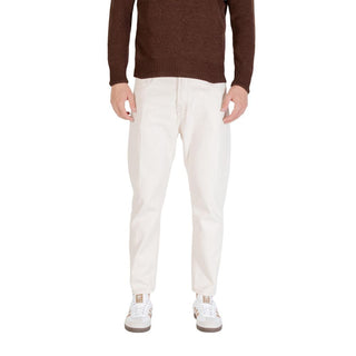 Cream Cotton Relaxed Fit Jeans