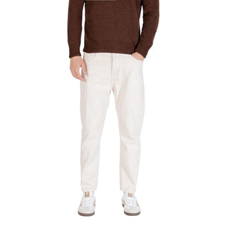 Cremefarbene Baumwoll-Jeans im Relaxed Fit