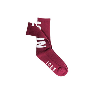 Bordeauxfarbene Baumwollsocken