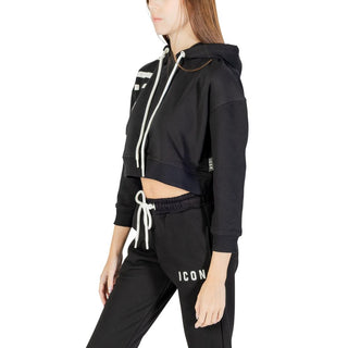 Sudadera con capucha de algodón negro