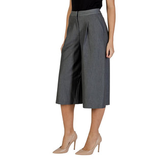 Gray Polyester Cropped Pants