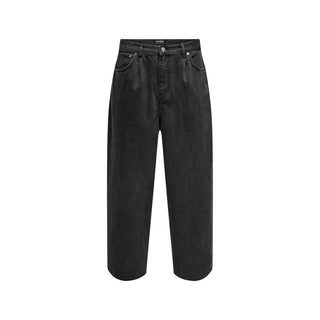Schwarze Relaxed Fit Jeans aus Baumwolle
