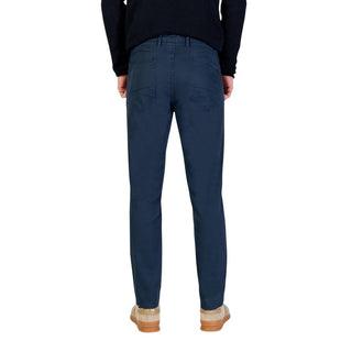 Blue Cotton Skinny Pants