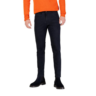 Blue Cotton Skinny Pants