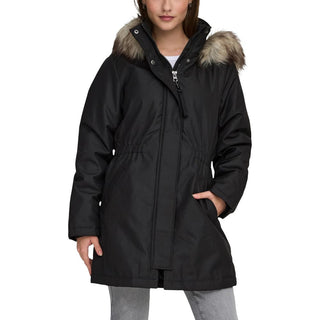 Schwarzer Parka aus recyceltem Polyester