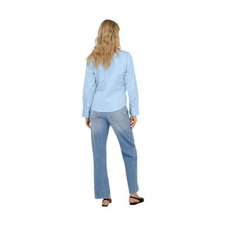 Blaue Baumwollbluse