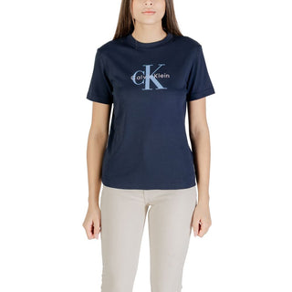 Camiseta de algodón azul