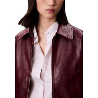 Chaqueta de cuero de polietileno burdeos