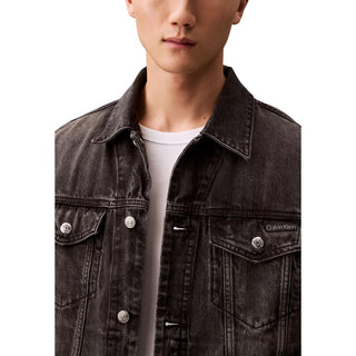 Schwarze Jeansjacke aus Baumwolle