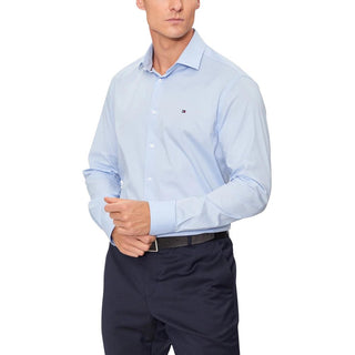 Camisa de vestir de algodón orgánico azul