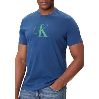 Blaues Baumwoll-T-Shirt