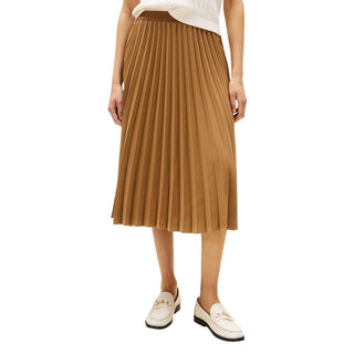 Falda midi marrón de poliéster reciclado