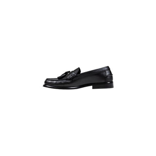 Schwarze Slip-On-Loafer aus Leder